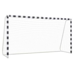 Soccer Goal 118.1"x63"x35.4" Metal Black and White