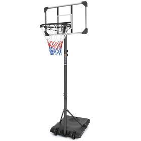 Portable Basketball Goal System with Stable Base and Wheels, use for Indoor Outdoor teenagers youth height adjustable 5.6 to 7ft Basketball Hoop 28 In