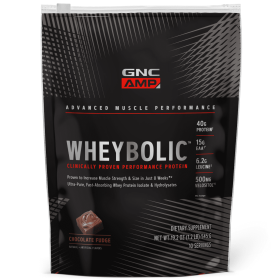 GNC AMP Wheybolic™ Protein Powder, Chocolate Fudge, 1.2 lbs, 40g Whey Protein