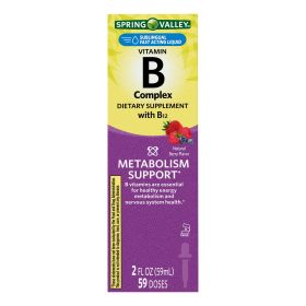 Spring Valley Liquid Vitamin B Complex Dietary Supplement with B12; 2 fl oz