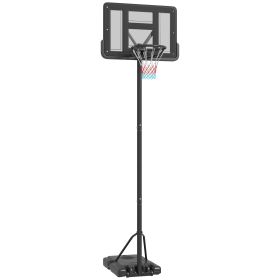 Soozier Portable Basketball Hoop, 7.5-10FT Height Adjustable Swimming Pool Basketball Goal with 43.25" Backboard, Wheels and Fillable Base, for Youth