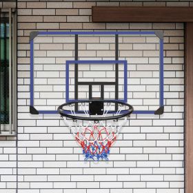 Wall-mounted basketball hoop, 45 x 29 inches shatterproof back, folding hoop, durable hoop and all-weather mesh for indoor and outdoor use