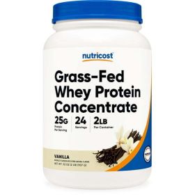 Nutricost Grass-Fed Whey Protein Concentrate Powder (Vanilla) 2LBS