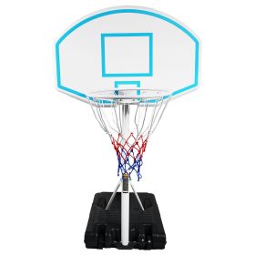 Poolside Basketball Hoop Portable Swimming Pool Basketball System Height Adjustable 3.1ft-4.7ft with 36" Backboard for Indoor Outdoor Use Blue