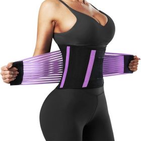 Waist Trainer Belt for Women;  Waist Cincher Trimmer;  Slimming Body Shaper Belt (Color: Purple, size: XXXL)