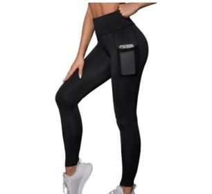 High Waist Elastic Free Side Pocket Legging Yoga Pants (Color: colorful, size: S)