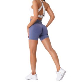 Nvgtn Seamless Pro Shorts Spandex Shorts Woman Fitness Elastic Breathable Hip-lifting Leisure Sports Running (Color: sky blue, size: S)