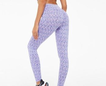 High Waisted Workout Leggings With Pockets (Color: Purple, size: S)