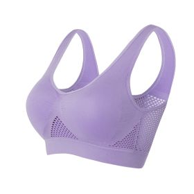 Women Yoga Underwear Padded Crop Tops Underwear Gym Top Yoga Sport Bra Breathable Fitness Running Vest Yoga Bras Sports Type (Color: Purple, size: S)