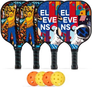 Glass Fiber Pickleball Composite Multi-Color Outdoor Ball Game Sets 2 New (set: Four, Material: Fiberglass)