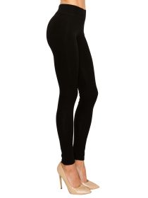 EttelLut Cotton Spandex Basic Leggings Pants - Jersey FULL Leggings (Color: Black, size: S)