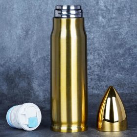 17oz Stainless Steel Bullet Tumbler (Color: Gold)