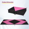 4-Panel PU Leather Folding Exercise Gym Mat with Hook and Loop Fasteners